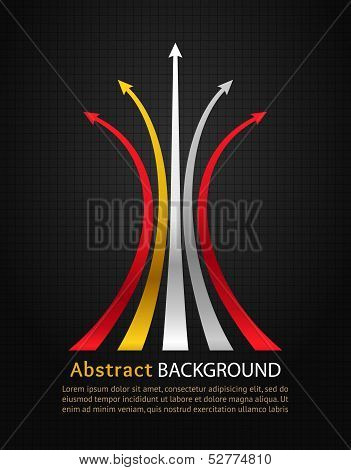 Colored Arrows On Black Background.vector Design Template.