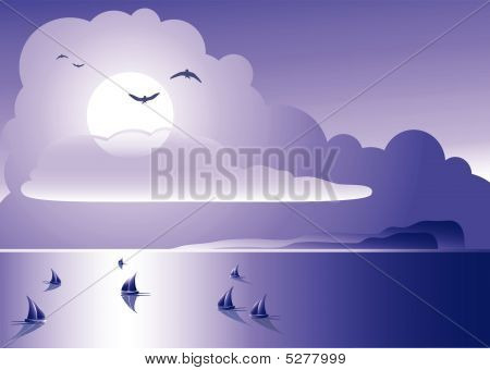 추상 낭만적인 일몰