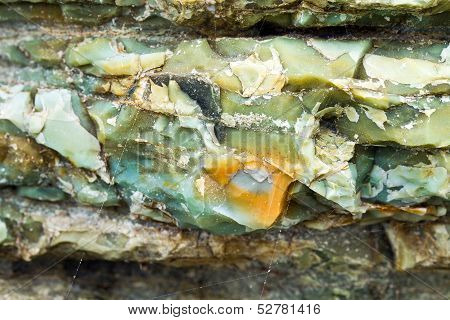 colorful chert closeup, Oregon coast