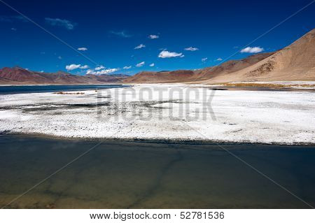 Indian Himalaya landscape with salt lake Tso Kar