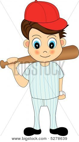 Tecknad baseballspelare
