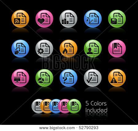Documents Icon set / The file Includes 5 color versions in different layers.