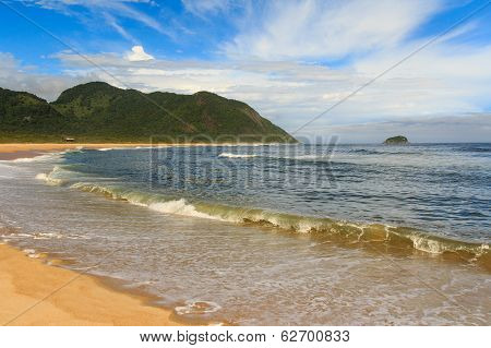 Peaceful Empty Beach Grumari, Rio De Janeiro