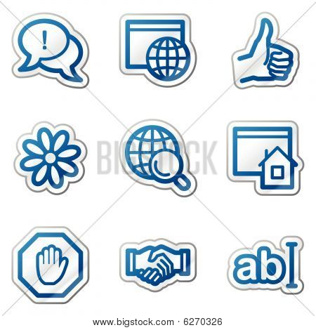 Serie contour Internet web icone, blu