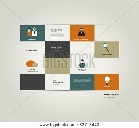 Infographic flat bar. Simply editable sheet diagram. Vector colored rectangle scheme.