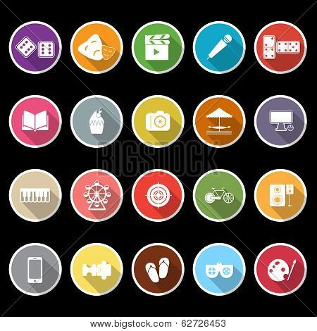 Entertainment Icons With Long Shadow