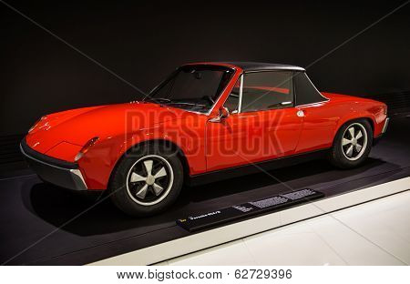 STUTTGART, GERMANY - CIRCA APRIL, 2014: Porsche Museum. PORSHE 914\8 (1969)