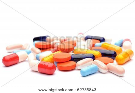 Pills isolated on white background