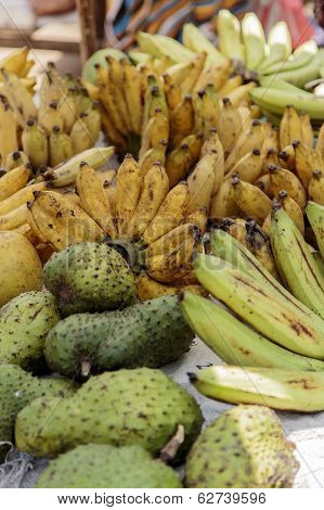 Guyabano And Banana On The Market In Galle, Sri Lanka