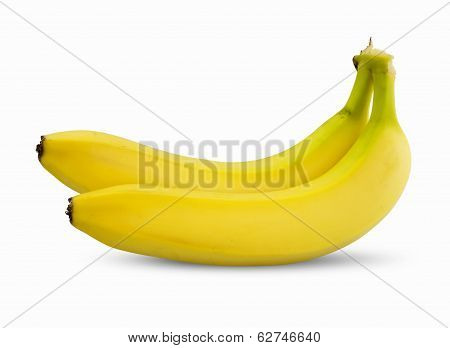 Two bananas. isolated on white