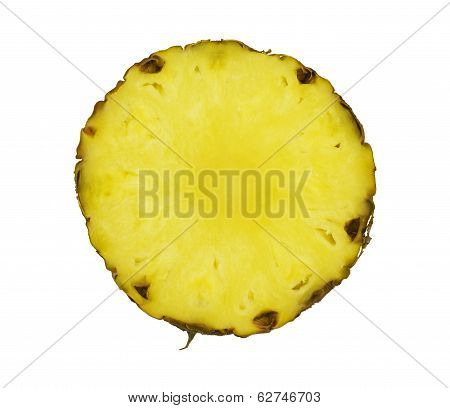 Slice of pineapple isolated on white