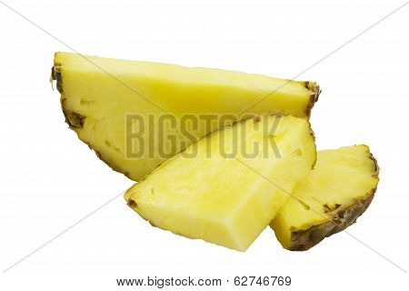 Pineapple slices isolated on white