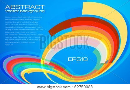 Blue abstract background vector leaflet template
