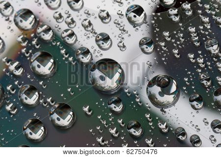 Drop of water  on CD and DVD