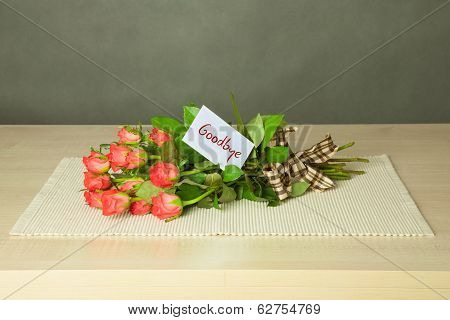 Bouquet With Goodbye Card