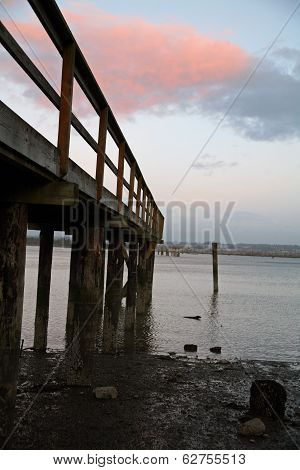 Side of Dock at Sunset