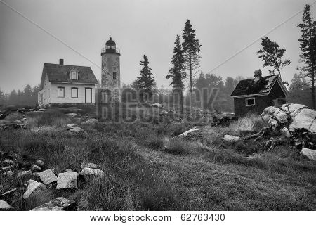 Foggy Day, Baker Island Lighthouse, Acadia National Park, Maine.