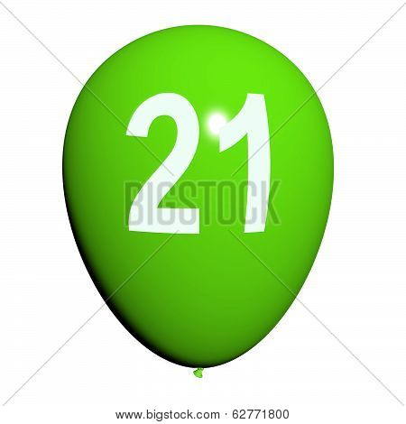 21 Balloon Shows Twenty-first Happy Birthday Celebration