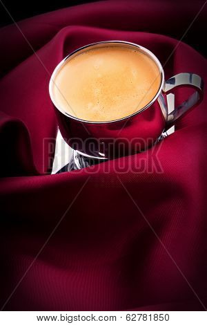 cup of Coffee with red silk