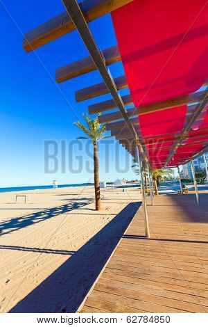 Gandia playa beach sunroof in Valencia at Mediterranean Spain