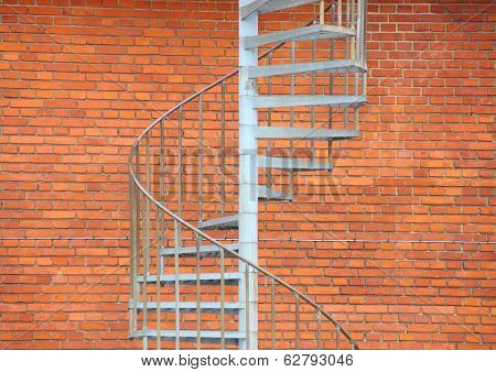 Metal Staircase Outside Building As Fireescape