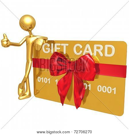 Gold Guy With Gift Card