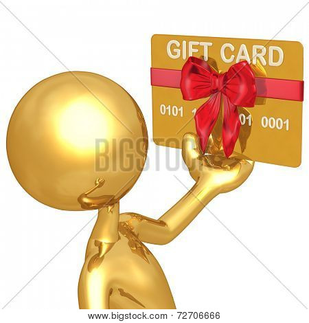 Gold Guy With Gift Card