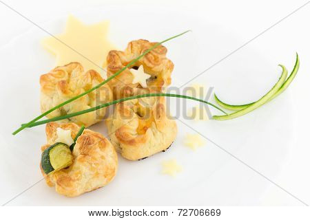 puff pastry stuffed with zucchini and cheese