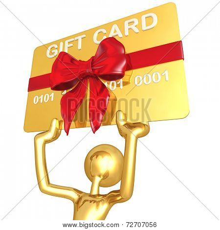 Gold Guy With Gift Card