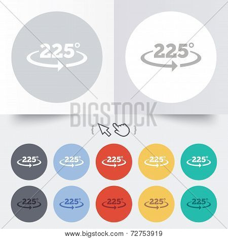 Angle 225 degrees sign icon. Geometry math symbol