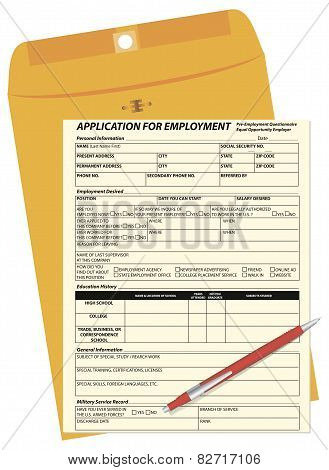 Application Form And Mail Envelope