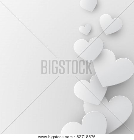 Paper hearts background