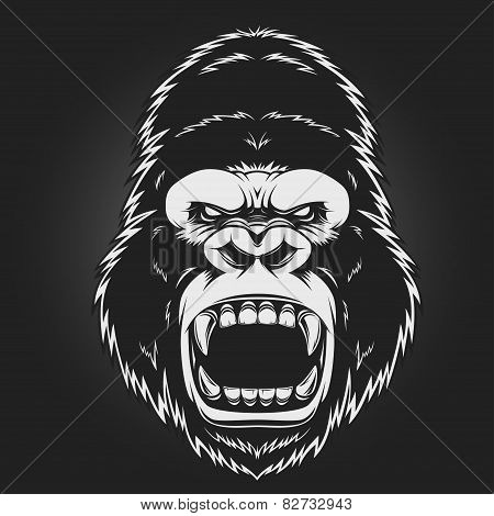 Angry gorilla head