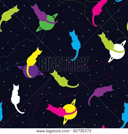 star background with cats