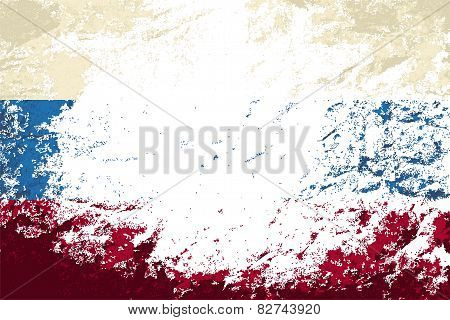 Russian flag. Grunge background. Vector illustration