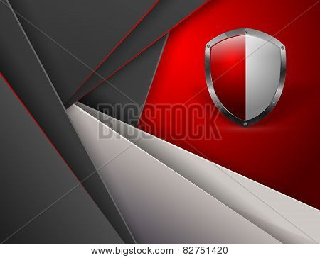 abstract vector template with shield