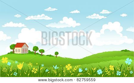 Vector illustration of beautiful landscape. 