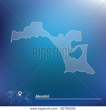Map of Akrotiri - vector illustration