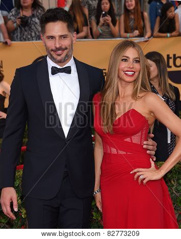LOS ANGELES - JAN 25:  Joe Manganiello & Sofia Vergara arrives to the 21st Annual Screen Actors Guild Awards  on January 25, 2015 in Los Angeles, CA                