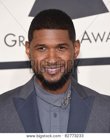 LOS ANGELES - FEB 08:  Usher arrives to the Grammy Awards 2015  on February 8, 2015 in Los Angeles, CA                