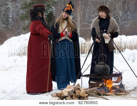 Three Women Near The Fire