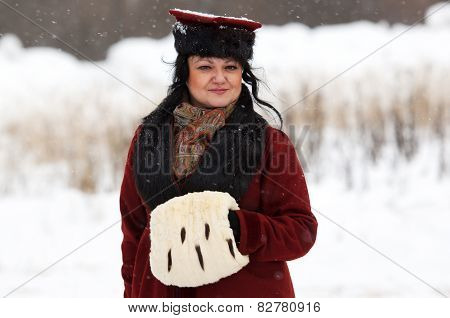 Retro Dressed Woman Posing