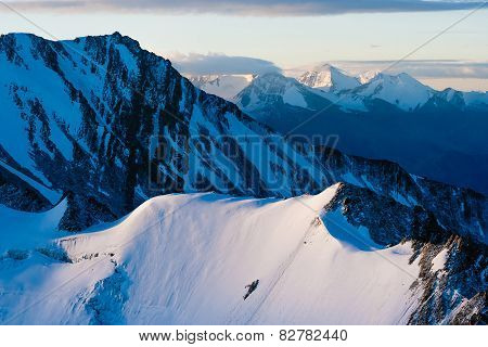 Magnificient Sunrise On Stok Kangri Mountain During Ascend To The Peak, Ladakh, Himalayas