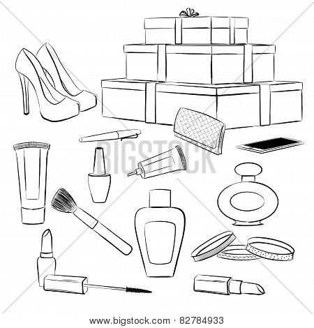 Fashion Accessories And Makeup Set