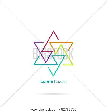 Triangle social beauty vector logo