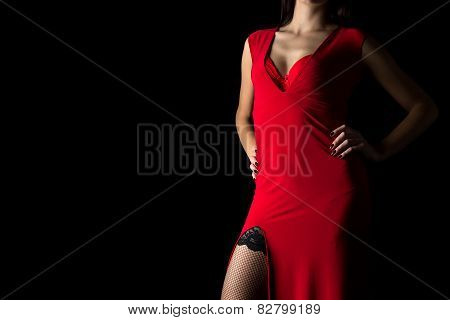 Photo Of Sexy Woman In Red Dress