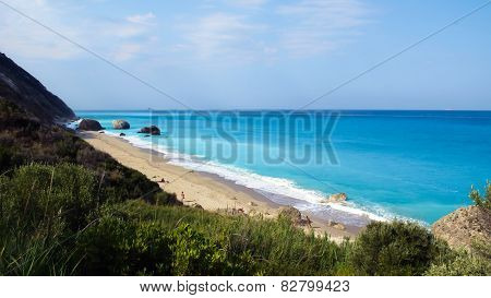 Megali Petra Beach, Lefkada Island, Levkas, Lefkas, Ionian Sea, Greece
