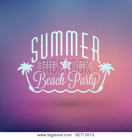 Retro Summer Holidays Hipster Label. Vector Design Elements On Coloful Summer Background