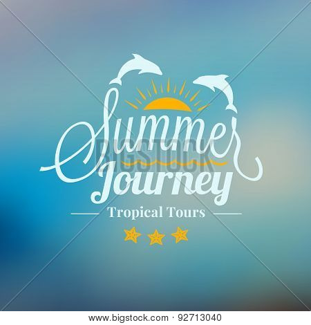 Retro Summer Holidays Hipster Label. Vector Design Elements On Coloful Summer Background