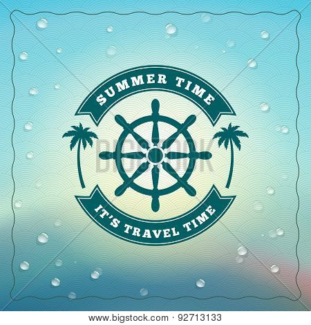 Retro Summer Holidays Hipster Label. Vector Design Elements On Coloful Summer Background